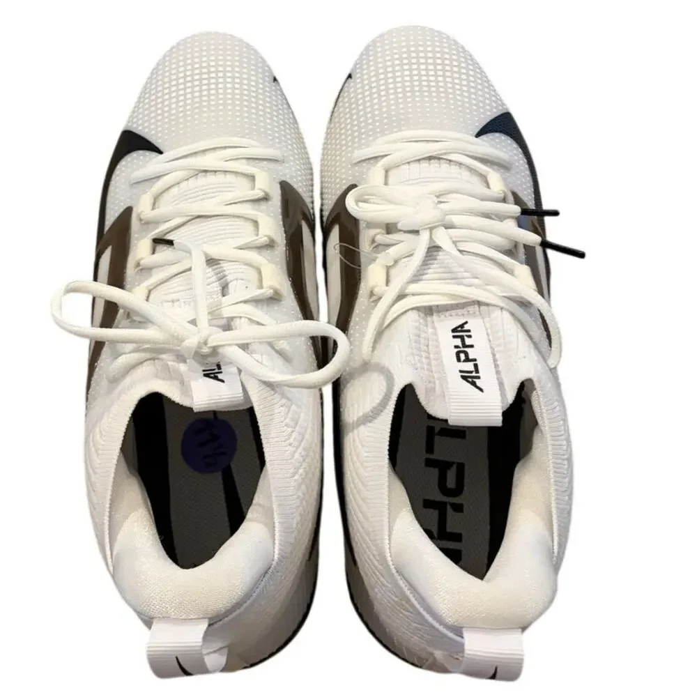 Nike Alpha Menace Elite 4 Football Cleats Size 11.5 White Navy Black FZ7701-105